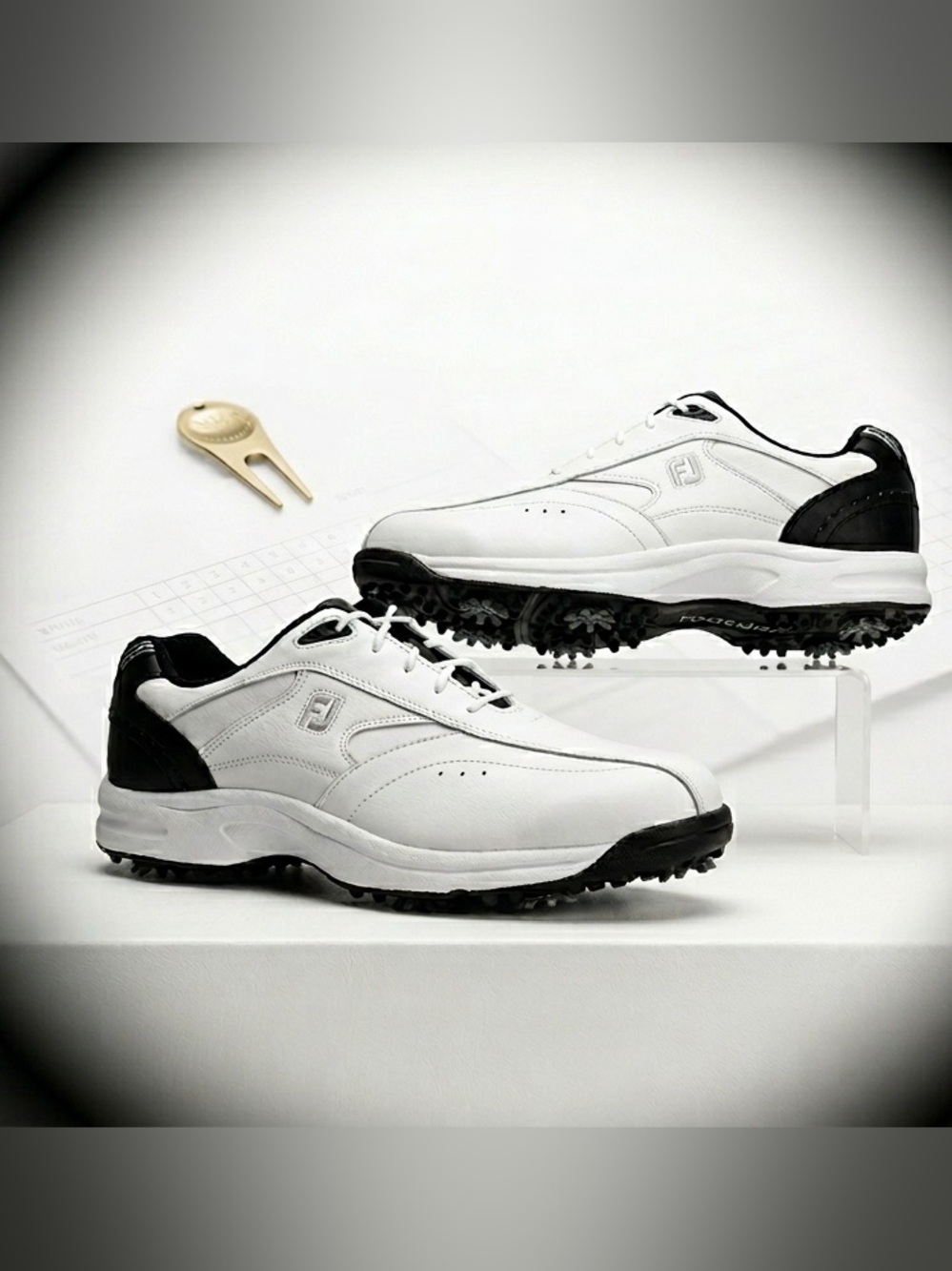 FootJoy GreenJoys Men’s White Leather Golf Shoes Spikes